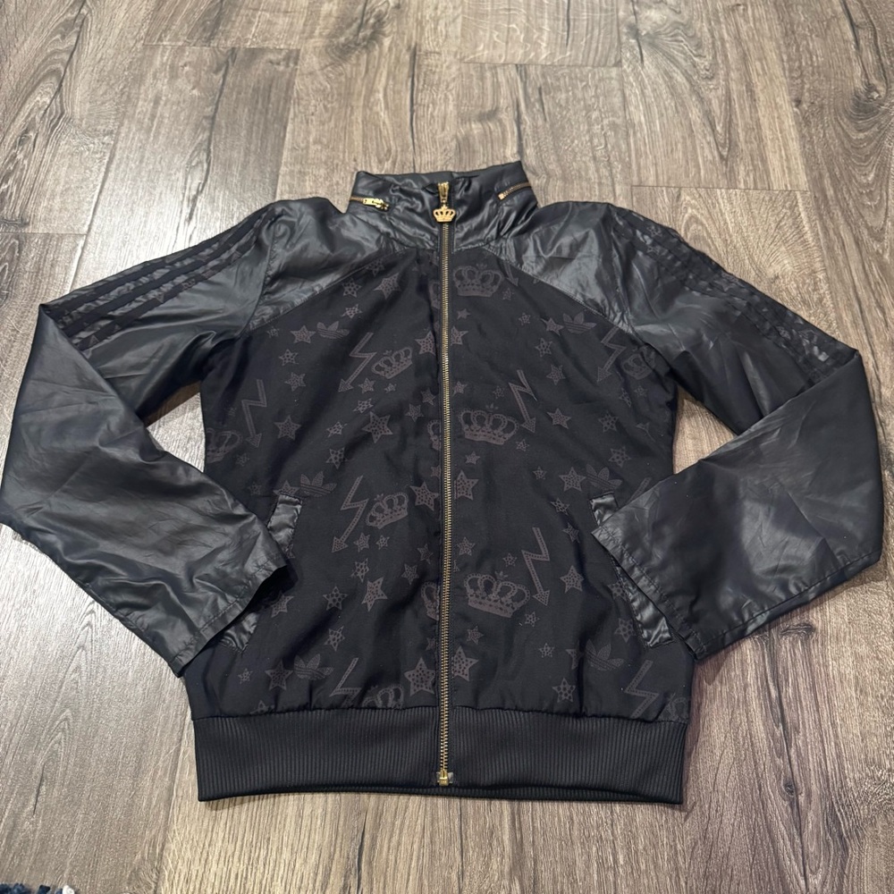 Adidas respect me Black full zip hoodie Designer women’s jacket size XS